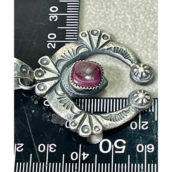 Purple Spiny Oyster Naja Pendant Navajo Sterling Silver by Kevin Billah - Picture 12 of 14